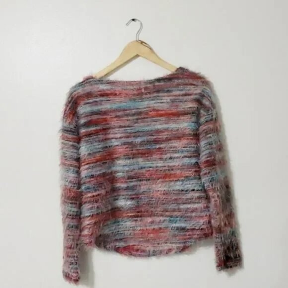 Anthropologie Eyelash Yarns Space Dye Pullover Sweater M - Picture 3 of 4